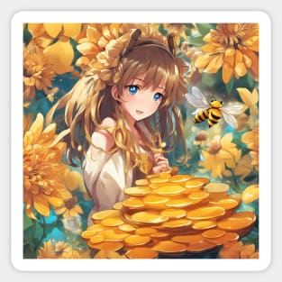 creating of anime bees Sticker
